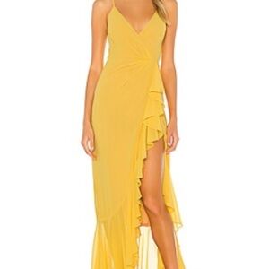 Lovers + Friends Yellow High Low Dress